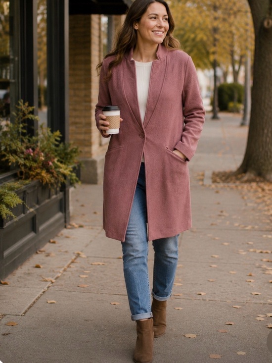 Tahari Jackets & Blazers - Tahari Dusty Rose Blazer Sweater Coat Medium